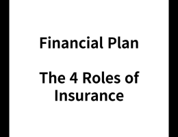 Financial Plan : The 4 Roles of Insurance